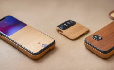 Eine helle, modern gestaltete Nahaufnahme eines eleganten iPhone 17 Pro auf einem stilvollen Holztisch, umgeben von dezenten technologischen Accessoires bei warmem Tageslicht, die die bahnbrechende Leistung des A19 Pro-Chips in einem freundlichen, einladenden und realistischen Ambiente widerspiegelt.