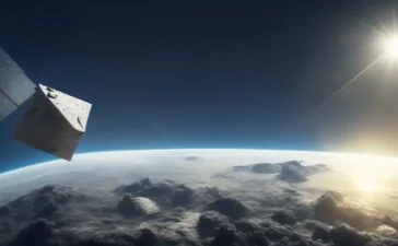 Eine helle, freundlich-sonnige Szene in einem modernen Raumfahrtkontrollzentrum, wo ein internationales Expertenteam an großen Bildschirmen mit realistischen Asteroidendaten und Satellitenabbildungen arbeitet, während natürliches Tageslicht durch große Fenster fällt und eine Atmosphäre von konzentrierter Zuversicht und globaler Zusammenarbeit ausstrahlt.