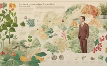 Ein heller, freundlicher Büroarbeitsplatz mit einem konzentrierten jungen Mann vor mehreren Bildschirmen, auf denen Börsendiagramme und Daten zu sehen sind, in warmes Tageslicht getaucht und umgeben von Pflanzen und modernen Accessoires, die eine harmonische Verbindung von Technologie und menschlicher Intuition symbolisieren.