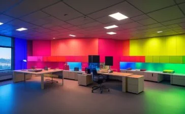 Ein dynamisches, natürlich beleuchtetes Büro-Szenario mit konzentrierten Mitarbeitern, die moderne Apple-Geräte nutzen, umgeben von warmen Farben und einem freundlichen, kollaborativen Ambiente, das verantwortungsbewusste Cyberabwehr und digitale Sicherheit in Unternehmen authentisch vermittelt.