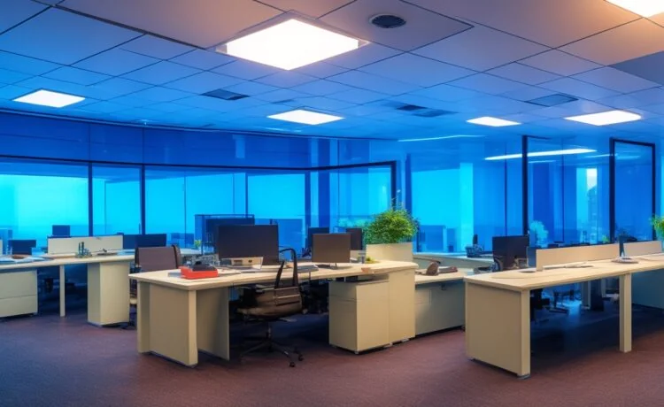 Ein hell ausgeleuchtetes, modernes Büro mit warmem Tageslicht, in dem ein konzentrierter Entwickler vor mehreren Bildschirmen mit komplexen Codezeilen sitzt, umgeben von Notizen und technischer Ausstattung, die die engagierte Open-Source-Community und ihre Herausforderungen gegen unsichtbare Cybergefahren lebendig und nahbar zeigt.