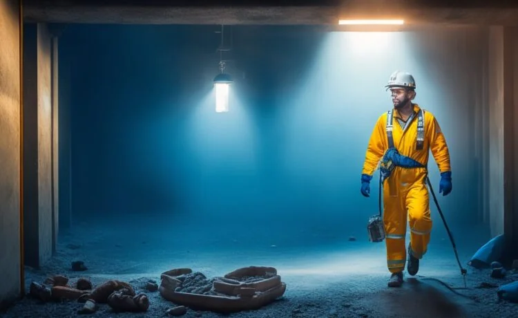 Ein hell erleuchtetes, nah aufgenommenes Porträt einer nachdenklichen Person vor einem sanft unscharfen, modernen Arbeitsraum mit subtiler technischer Atmosphäre, das durch warmes Tageslicht eine einladende und hoffnungsvolle Stimmung vermittelt und zugleich die sensible Verbindung zwischen Mensch und innovativer Gehirn-Computer-Technologie symbolisiert.