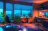 In einem warm erleuchteten Zimmer sitzt ein konzentrierter Gamer vor einem modernen PC mit leuchtender Tastatur, während sanftes Tageslicht durch das Fenster fällt und subtil die angespannte Atmosphäre zwischen Faszination und digitaler Bedrohung einfängt.