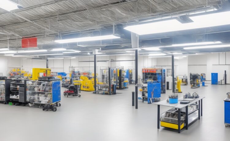 Ein strahlender Morgen über einer modernen Rechenzentrum-Anlage mit weitläufigen, nachhaltig gestalteten Gebäuden und sanfter natürlicher Beleuchtung, während freundliche Mitarbeitende in Business-Kleidung entspannt im Vordergrund stehen und den Fortschritt eines innovativen Joint Ventures voller Hoffnung und Zukunftsvision symbolisieren.