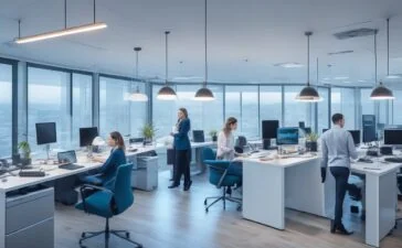 Ein lichtdurchflutetes modernes Büro mit einem konzentrierten Entwicklerteam, das vertraut und engagiert um einen Bildschirm mit komplexen Daten und Codezeilen arbeitet, umrahmt von warmem Tageslicht und einer klaren, ruhigen Atmosphäre, die Vertrauen und Fortschritt in der KI-Forschung visualisiert.