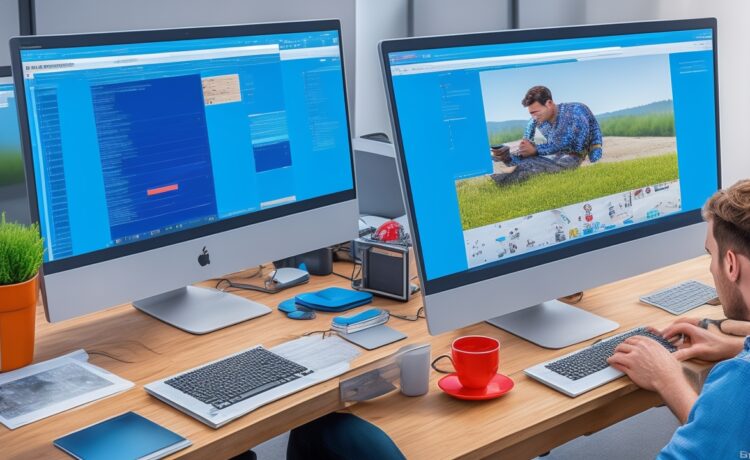 Ein strahlend heller, freundlicher Arbeitsplatz mit einem Laptop, auf dessen Bildschirm bunte, strukturierte Daten und grafische Benutzeroberflächen moderner Webservices zu sehen sind, umgeben von entspannter Atmosphäre, natürlichem Tageslicht und subtilen Details, die Innovation, Vernetzung und digitale Kreativität in der Gaming-Community lebendig vermitteln.
