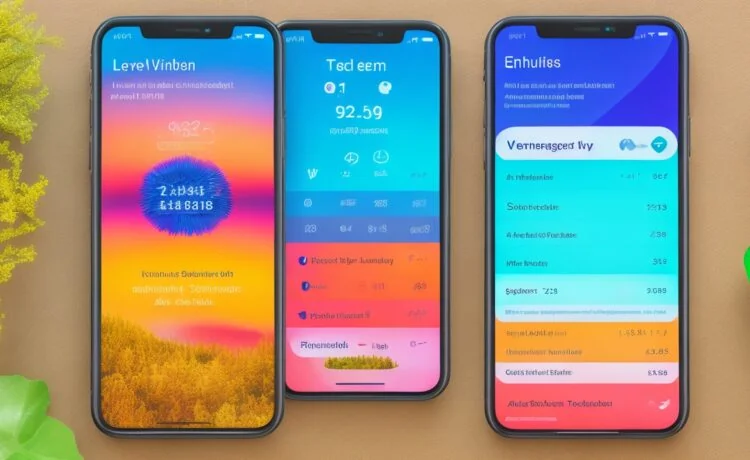 Ein strahlend heller, natürlich beleuchteter Arbeitsplatz mit einem modernen iPhone, dessen Bildschirm lebendig die neuen iOS 26 Smart Widgets zeigt, umgeben von warmen Holztönen, sanften Pflanzen und einem entspannten Lächeln einer Person, die voller Neugier und Zuversicht die innovative Verbindung von Technik und Alltag entdeckt.