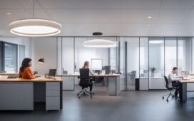 Ein warm beleuchtetes, modernes Büro mit freundlichen Menschen in angeregtem Gespräch um einen Laptop, die bei natürlichem Tageslicht Vertrauen schaffen und den Fokus auf transparente Kommunikation und verantwortungsvollen Kundenservice symbolisieren.