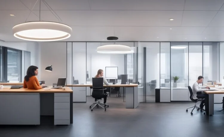 Ein warm beleuchtetes, modernes Büro mit freundlichen Menschen in angeregtem Gespräch um einen Laptop, die bei natürlichem Tageslicht Vertrauen schaffen und den Fokus auf transparente Kommunikation und verantwortungsvollen Kundenservice symbolisieren.