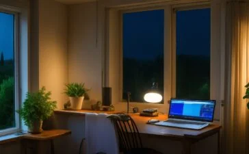 In einem modernen, hell erleuchteten Seminarraum sitzt eine motivierte Dozentin entspannt vor ihrem Laptop, umgeben von interessierten Studierenden, während sanftes Tageslicht durch große Fenster fällt und die zukunftsweisende Symbiose von Mensch und Künstlicher Intelligenz im Bildungsalltag spürbar wird.