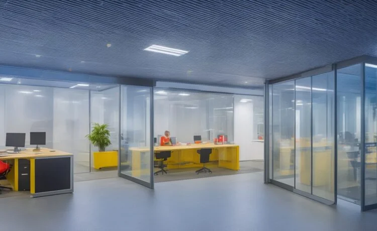 Ein lebhaft beleuchtetes, modernes Büro mit einem entspannten Entwicklerteam, das bei natürlichem Tageslicht konzentriert an moderner Softwarearchitektur rund um Container-Registries arbeitet, während warme Farbtöne und ein einladendes Ambiente den Innovationsgeist und die teamorientierte Atmosphäre hervorheben.