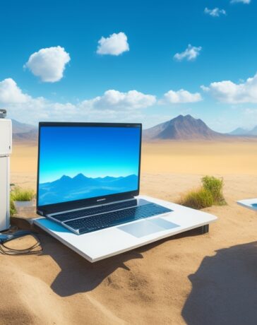Eine sonnendurchflutete, moderne Büroumgebung, in der ein nachdenklich wirkender IT-Sicherheitsexperte mit konzentriertem Blick an seinem Laptop arbeitet, umgeben von warmen Holz- und Grüntönen, die eine Atmosphäre von Vertraulichkeit und technologischer Verantwortung schaffen.