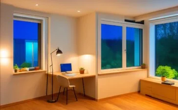 Ein heller, modern eingerichteter Büroraum mit fokussiert lächelnden IT-Profis unterschiedlichen Alters und Herkunft, die entspannt an Laptops und Smartphones arbeiten, während sanftes Tageslicht durch große Fenster fällt und eine warme, vertrauensvolle Atmosphäre der digitalen Sicherheit und Zusammenarbeit vermittelt.