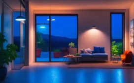 Ein hell erleuchtetes Wohnzimmer mit einer entspannten Person mittleren Alters, die konzentriert auf ihr modernes iPhone blickt, während warmes Tageslicht durch ein Fenster fällt und eine Atmosphäre von Achtsamkeit und digitaler Sicherheit schafft.