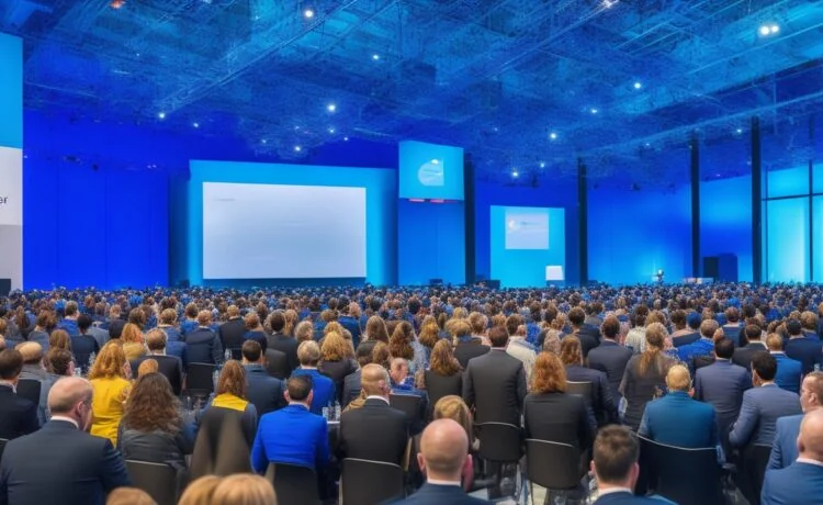 Ein hell erleuchteter, moderner Konferenzraum mit zwei Business-Teams in entspannten Gesprächen, die bei natürlichem Tageslicht neue Partnerschaftideen zwischen OpenAI und Microsoft mit einem warmen, kollegialen Flair austauschen.