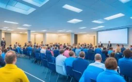 Ein hell erleuchteter Konferenzraum mit konzentrierten IT-Experten in moderner Arbeitsatmosphäre, deren freundliche Gesichter und natürliche Lichtstrahlen eine Atmosphäre von Zuversicht und Zusammenarbeit beim Schutz kritischer Infrastruktur widerspiegeln.