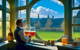 Ein strahlend helles, realistisch inszeniertes Foto zeigt eine junge Wissenschaftlerin in einem modernen Labor, warmes Sonnenlicht fällt durch große Fenster, während sie konzentriert mikroskopisch kleine Sensoren auf einem transparenten Tablet betrachtet – ein atmosphärisch freundliches Bild voller Hoffnung und technologischer Zukunft.