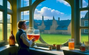 Ein strahlend helles, realistisch inszeniertes Foto zeigt eine junge Wissenschaftlerin in einem modernen Labor, warmes Sonnenlicht fällt durch große Fenster, während sie konzentriert mikroskopisch kleine Sensoren auf einem transparenten Tablet betrachtet – ein atmosphärisch freundliches Bild voller Hoffnung und technologischer Zukunft.