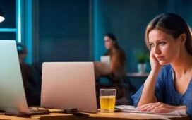 In einem hellen, freundlich ausgeleuchteten Büro lächelt eine junge Frau mit offenem Blick, während sie am Laptop sorgfältig Datenschutzinformationen überprüft – das warme Tageslicht fällt sanft durch ein großes Fenster und unterstreicht die vertrauensvolle und transparente Atmosphäre moderner Kommunikation.