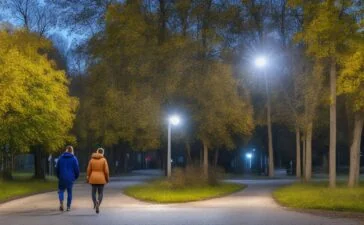 Eine helle, freundlich ausgeleuchtete Nahaufnahme einer selbstbewusst lächelnden, stilvoll gekleideten jungen Frau mit makelloser Haut, die durch sanftes Tageslicht warm umspielt wird und vor einem modernen, urbanen Hintergrund steht, der subtil die Verschmelzung von digitaler Innovation und menschlicher Präsenz symbolisiert.