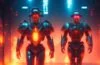 In einem hell erleuchteten, modernen Labor steht ein humanoider, futuristischer Roboter mit natürlich wirkender Haut und fein beweglichen Händen neben einem nachdenklich lächelnden Ingenieur, während warmes Tageslicht sanft durch große Fenster strömt und die komplexen Details von Technik und Mensch in einer harmonischen, optimistischen Atmosphäre verbindet.