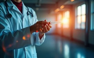 In einem hell erleuchteten, modernen Labor strahlt eine warm gestaltete Nahaufnahme konzentrierter Hände, die feinste Glasfaserkabel mit polarisationserhaltenden Steckverbindungen präzise montieren, während sanftes Tageslicht durch große Fenster fällt und innovativen Hightech-Fortschritt in der Telekommunikation symbolisiert.