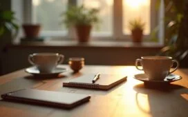 Ein auf einem hellen Holztisch natürlich beleuchtetes Sony Xperia 1 VII liegt offen und einladend neben einer Tasse dampfenden Kaffees und einem Notizblock, während sanftes Tageslicht durch ein Fenster fällt und eine warme, vertrauensvolle Atmosphäre für das Thema Sicherheit und Pflege moderner Technologie schafft.