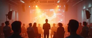 Ein strahlend helles, warm beleuchtetes Porträt eines vielfältigen Teams aus Entwickler:innen und Kreativschaffenden vor einem modernen Studio-Hintergrund, die voller Begeisterung an digitalem Storytelling mit Künstlicher Intelligenz arbeiten – ein Symbol für die innovative Verschmelzung von Disney-Magie und OpenAI-Technologie.