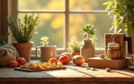 Ein sonnendurchflutetes, warmes Setting zeigt liebevoll arrangierte Vintage-Handys der 90er und 2000er Jahre auf einem hellen Holztisch, umgeben von sanftem Tageslicht und modernen Technik-Accessoires, das harmonisch die Brücke zwischen nostalgischem Charme und digitaler Zukunft mit KI-Unterstützung schlägt.