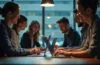 Eine helle, lebendige Aufnahme eines modernen Entwicklerteams in einem lichtdurchfluteten Büro, das konzentriert an Laptops arbeitet und gemeinsam testgetriebene KI-gestützte Software entwickelt – dabei strahlen ihre Gesichter Leidenschaft und produktive Zusammenarbeit in entspannter, warmen Atmosphäre aus.