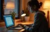 Ein hell erleuchteter Arbeitsplatz mit einem modernen Laptop, auf dessen Bildschirm eine geöffnetes Dateifenster sichtbar ist, umgeben von warmem Tageslicht, das eine konzentrierte Person in legerer Kleidung zeigt, die aufmerksam und sicherheitsbewusst digitale Dateien prüft – eine einladende Szene, die das Thema Cybersicherheit und den Schutz vor modernen WinRAR-Angriffen subtil und menschlich vermittelt.