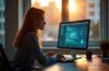 In einem modernen, hell erleuchteten Büro sitzt eine konzentrierte IT-Fachkraft am Laptop, umgeben von warmem Tageslicht und stilvoller Technik, während auf dem Bildschirm dezente Hinweise auf Cybersecurity und digitale Sicherheit erkennbar sind – ein einladendes, authentisches Bild, das Vertrauen und Wachsamkeit im Umgang mit Softwareaktivierungen vermittelt.